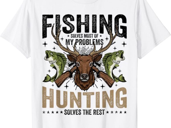 Retro fishing and hunting gifts humor hunter cool funny t-shirt