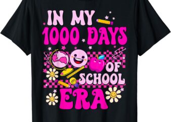 Retro Groovy In my 1000 days of school era 1000 Days Smarter T-Shirt
