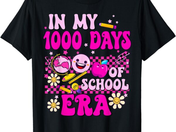 Retro groovy in my 1000 days of school era 1000 days smarter t-shirt