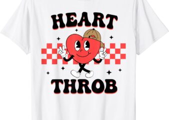 Retro Heart Throb Checkered Toddler Boy Funny Valentines Day T-Shirt