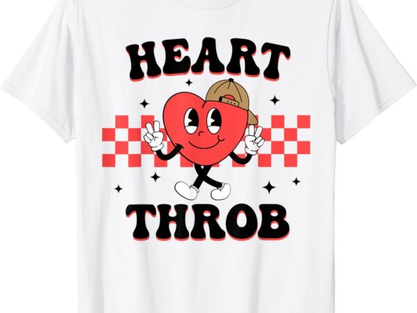 Retro heart throb checkered toddler boy funny valentines day t-shirt