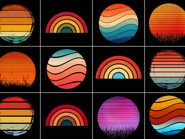 Retro vintage sunset t-shirt background