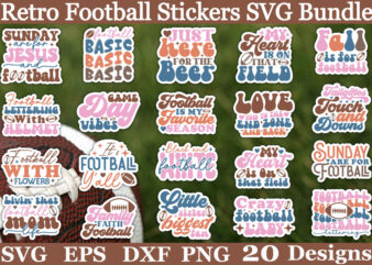 Retro Football Stickers SVG Bundle