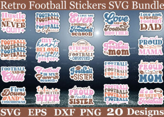 Retro football Stickers SVG Bundle