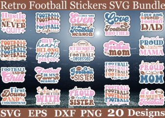 Retro football Stickers SVG Bundle t shirt design online