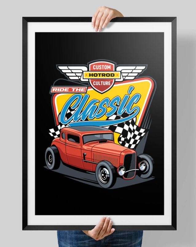 t-shirt vector Best Custom Cars T-shirts Bundle