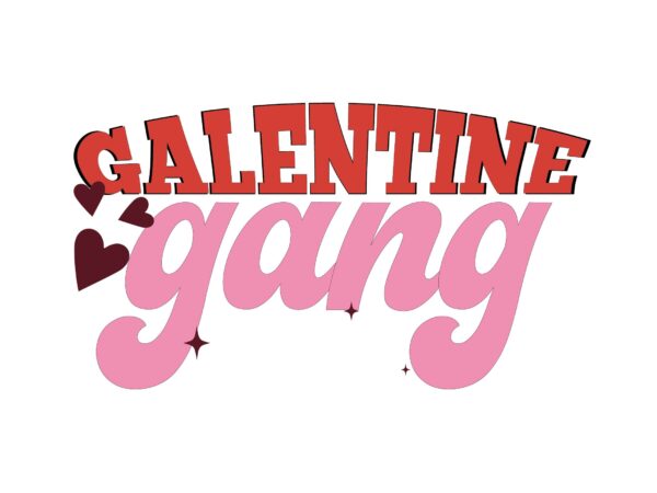 Galentine gang t shirt design template