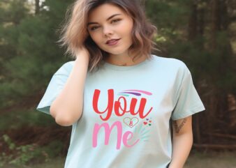 You and Me t shirt design template