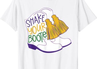 Shake Your Bootie Mardi Gras Bead Boot Carnival Celebration T-Shirt