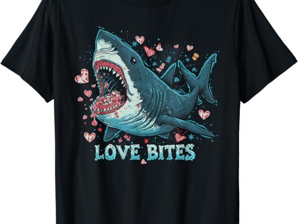 Shark – valentine’s day funny love heart balloon boys girls t-shirt