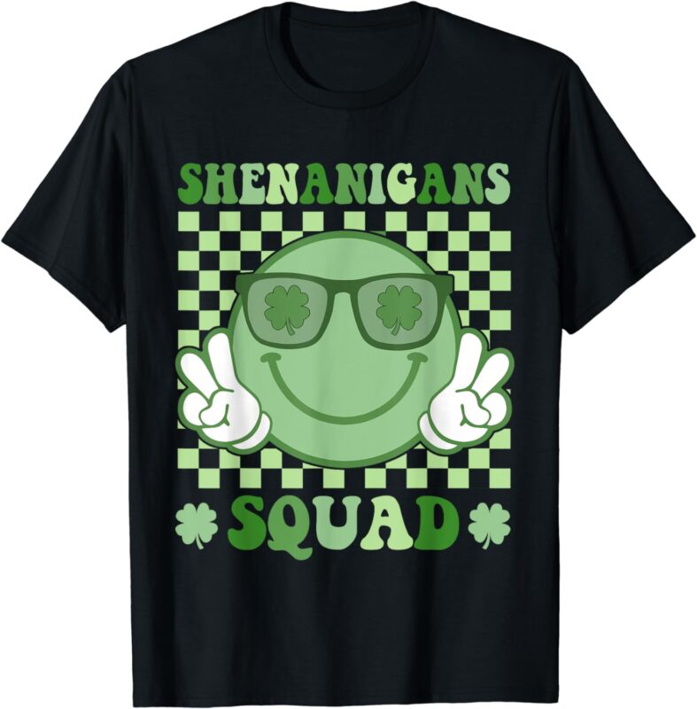 Shenanigans Squad St Patricks Day Smile Green Proud Irish T-Shirt