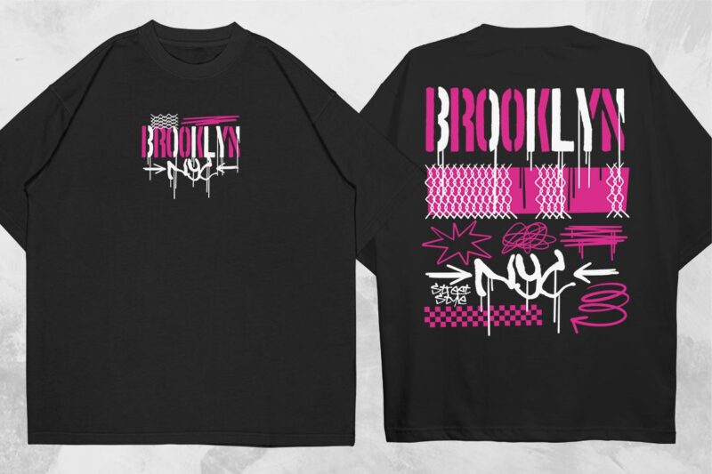 Graffiti T shirt Designs Vector Bundle, Brutalism Graphic T-shirt set, Trendy Urban Streetwear Design for Sale, Stylish Graphic tshirt