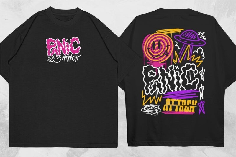 Graffiti T shirt Designs Vector Bundle, Brutalism Graphic T-shirt set, Trendy Urban Streetwear Design for Sale, Stylish Graphic tshirt
