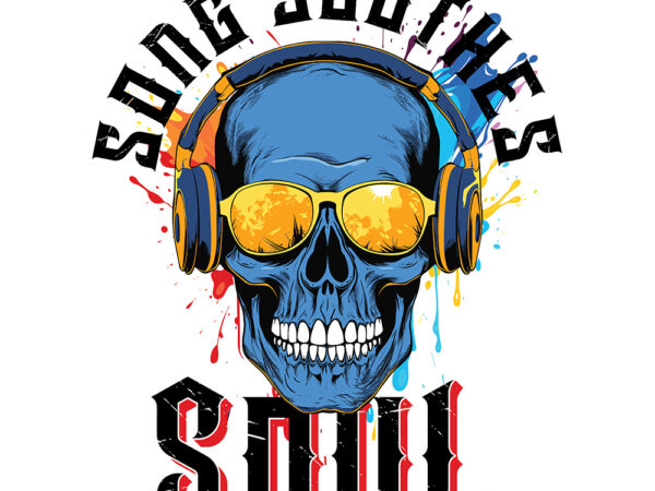 Music skull t shirt designs for sale