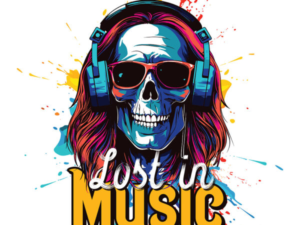 Music skull t shirt designs for sale