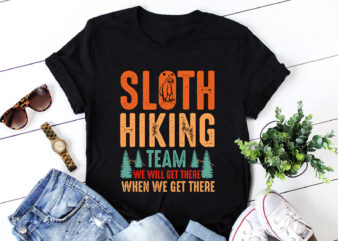 Sloth Hiking Team T-Shirt Design