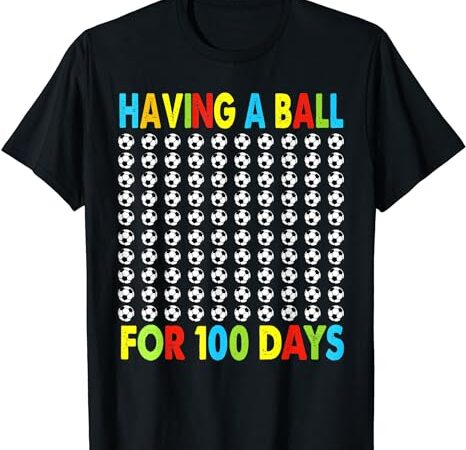 Soccer 100th day of school for boy 100 days tee t-shirt