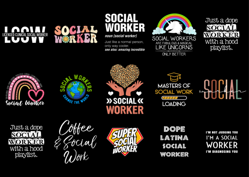 15 Social Worker Shirt Designs Bundle, Social Worker T-shirt, Social Worker png file, Social Worker digital file, Social Worker gift 1