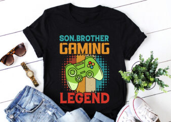 Son Brother Gaming Legend T-Shirt Design