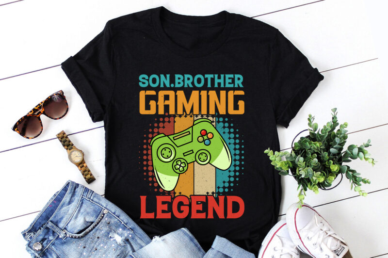 Son Brother Gaming Legend T-Shirt Design