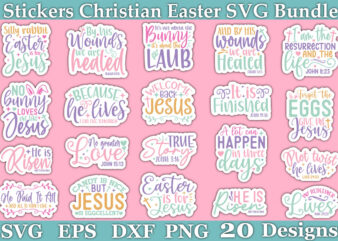 Stickers Christian Easter SVG Bundle t shirt template vector