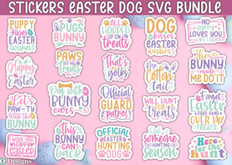 Stickers Easter Dog SVG Bundle