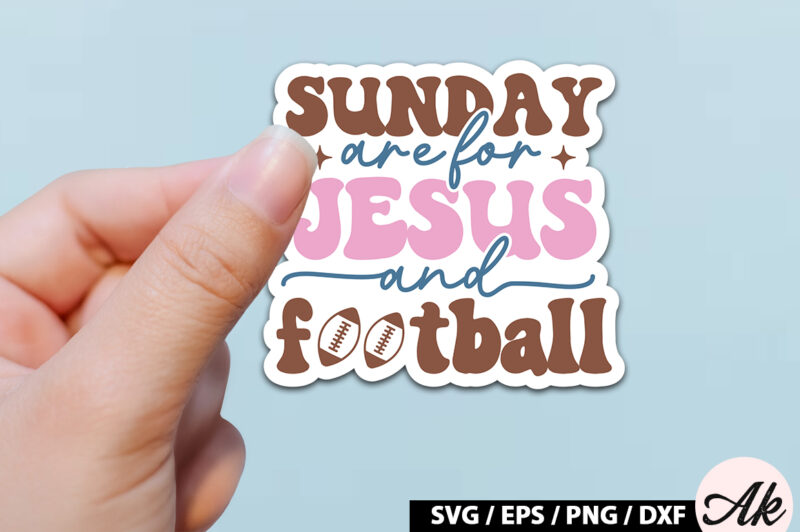 Sunday are for Jesus and football Retro Stickers
