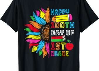 Sunflower Happy 100th Day of First Grade T-Shirt