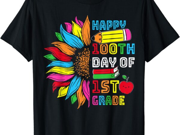 Sunflower happy 100th day of first grade t-shirt