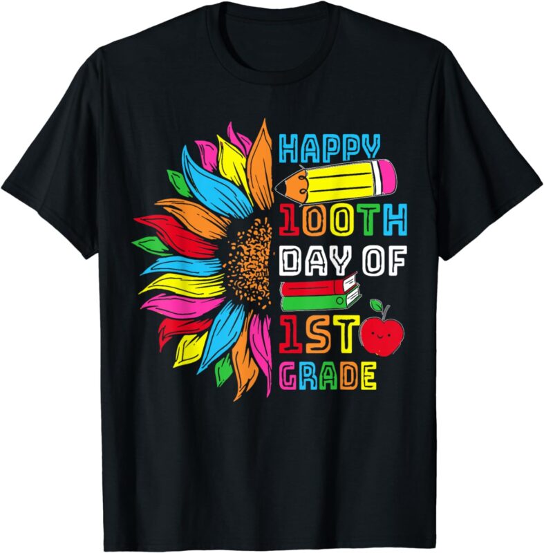 Sunflower Happy 100th Day of First Grade T-Shirt