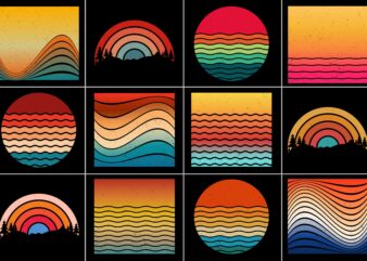 Sunset Retro Vintage Grunge Background