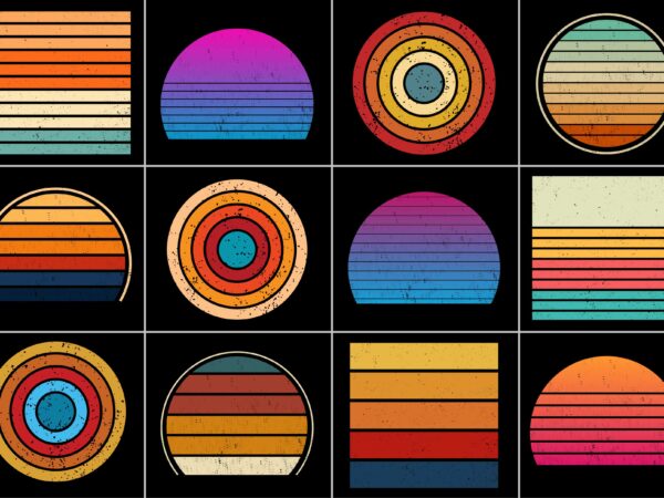 Sunset retro vintage t-shirt background