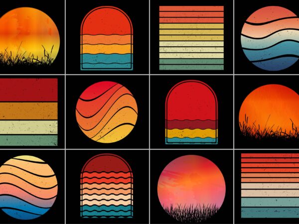 Sunset retro vintage for t-shirt design