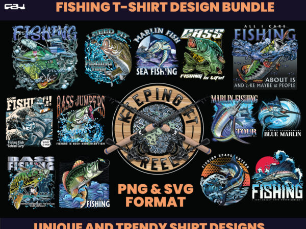 65 fishing shirt designs, t-shirt design bundle, streetwear designs, bass fish design, fishing lure designs, graphics tee design, dtf, dtg
