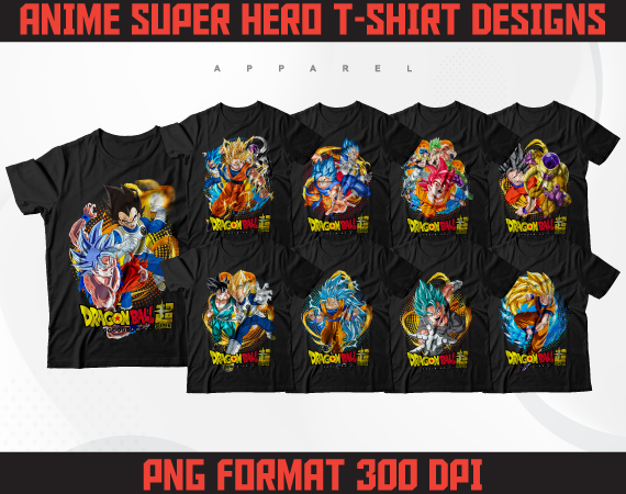 Anime t-shirt designs bundle | anime streetwear | streetwear designs bundle | super hero designs | png 300 dpi high resolution