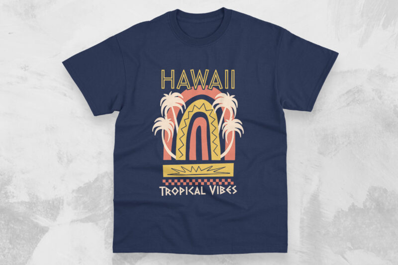 Retro Bach Graphic T-shirt Design, Vintage Beach Vector Design
