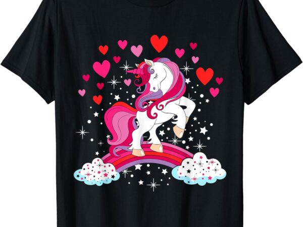 Unicorn valentines day shirt toddler girl love heart rainbow t-shirt