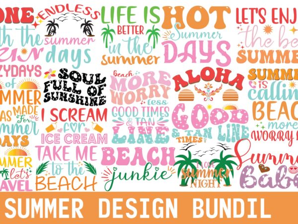 Summer dsign bundil t shirt template vector