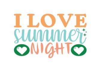 I Love Summer Night t shirt design for sale