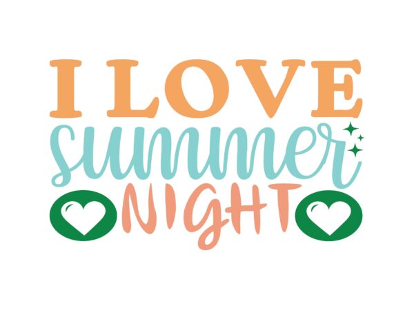 I love summer night t shirt design for sale