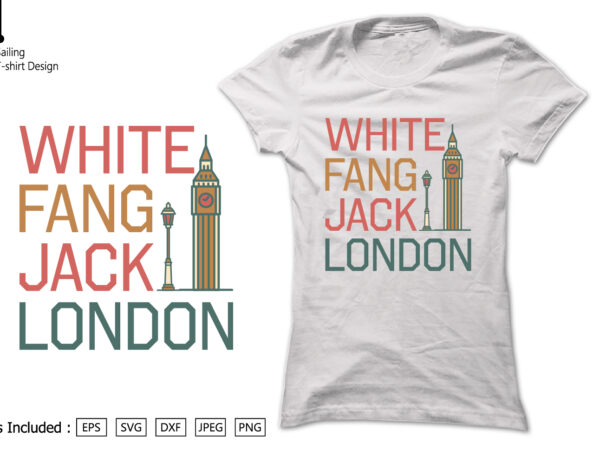 White fang jack london t shirt design for sale