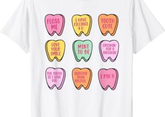 Valentine’s Day Dental Tooth Candy Retro Dentist Women T-Shirt
