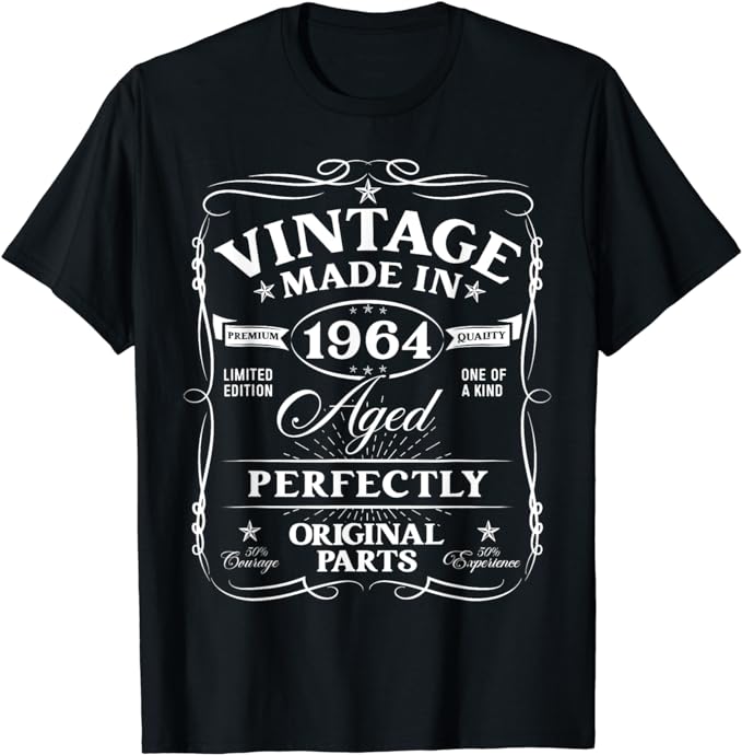 Vintage 1964 60th Birthday Decorations 60 Year Old Birthday T-Shirt ...