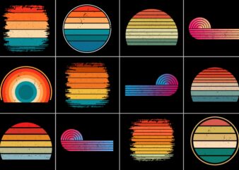 Vintage Retro Sunset for T-Shirt Design