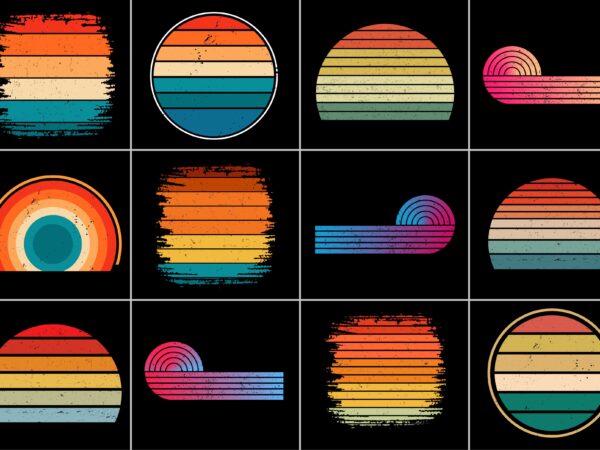 Vintage retro sunset for t-shirt design