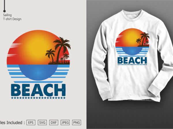 Beach t-shirt design