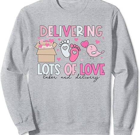 Womens labor and delivery nurse valentines day l and d nurse sweatshirt