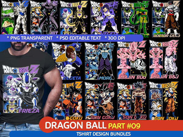 Anime dragon ball tshirt design bundle [part#09]