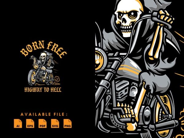Grim reaper biker t shirt design