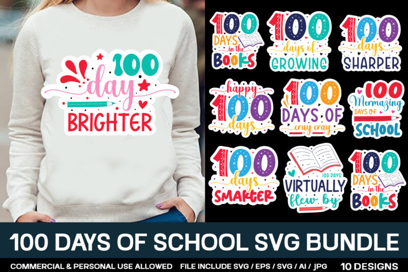 100 Days Of School Svg Bundle